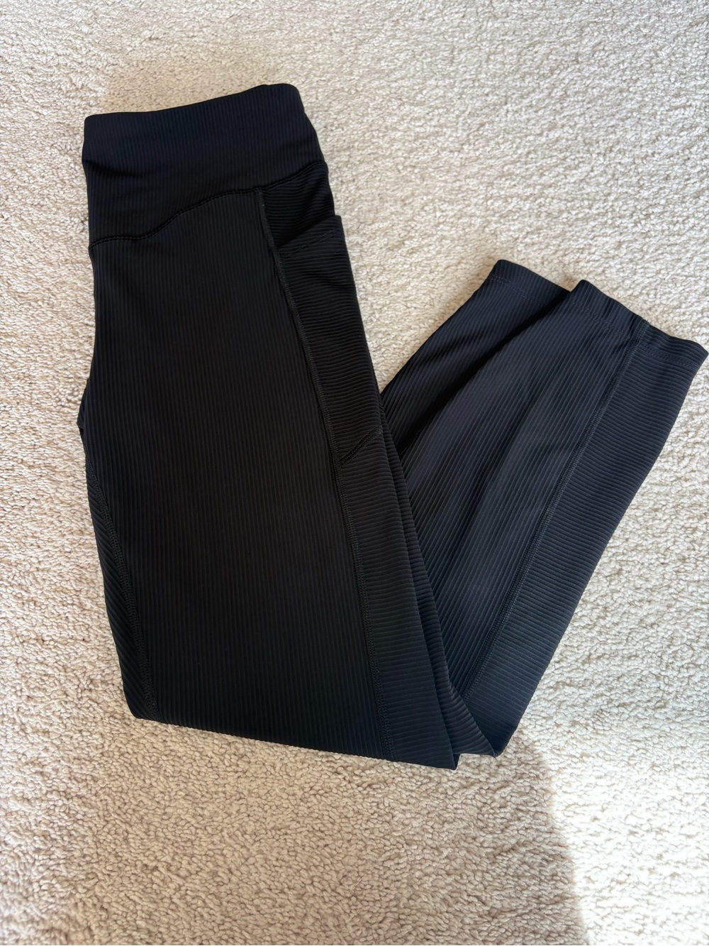 Old Navy Black Ribbed High-Waist Leggings
